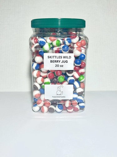 Freeze Dried Bulk Wild Berry Skittles Candy Jug Made Fresh Daily 20oz Container