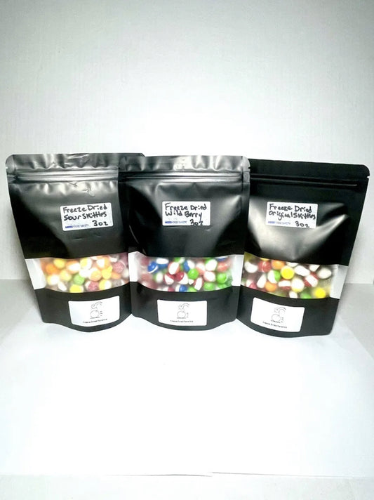Freeze Dried Assorted Skittles Candy 3 Pack 3 Oz Each Made Fresh