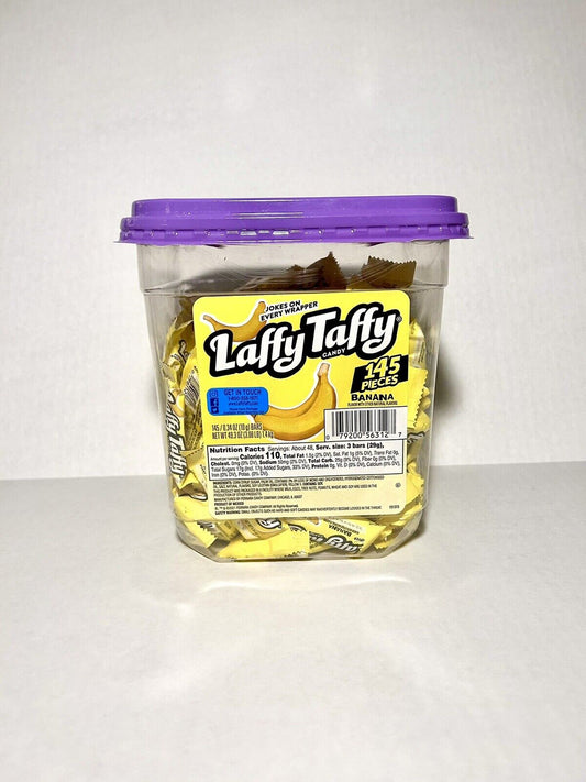 Laffy Taffy Candy 3lb Container Banana Flavor  145 Count Jar