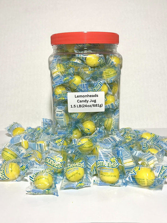 Ferrara Lemonhead Candy Bulk Container 1.5LB Sour Tart Lemon Candy Jar Fresh